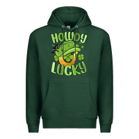 Sports Green howdy go lucky st patrics day Premium Hoodie - MaliasSmallBusiness