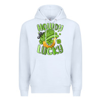 White howdy go lucky st patrics day Premium Hoodie - MaliasSmallBusiness