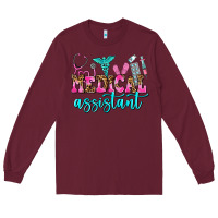 Burgundy medical assistant Long Sleeve Tee - AdoDesignShop