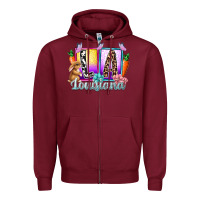 Burgundy louisiana easter dady Zipper Hoodie - RacoonDesign