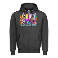 Charcoal Heather louisiana easter dady Zipper Hoodie - RacoonDesign