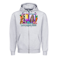 Heather Grey louisiana easter dady Zipper Hoodie - RacoonDesign