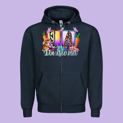 Louisiana Easter Dady Zipper Hoodie Designed By Racoondesign