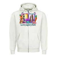 Oatmeal Heather louisiana easter dady Zipper Hoodie - RacoonDesign