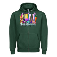 Sports Green louisiana easter dady Zipper Hoodie - RacoonDesign
