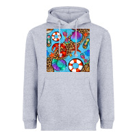 Heather Grey summer with leopard seamless pattern Heavyweight Hoodie - BundleAndBundleShop