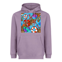 Lavender summer with leopard seamless pattern Heavyweight Hoodie - BundleAndBundleShop