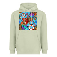 Matcha summer with leopard seamless pattern Heavyweight Hoodie - BundleAndBundleShop
