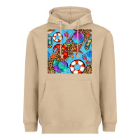 Mushroom summer with leopard seamless pattern Heavyweight Hoodie - BundleAndBundleShop