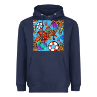 Navy summer with leopard seamless pattern Heavyweight Hoodie - BundleAndBundleShop