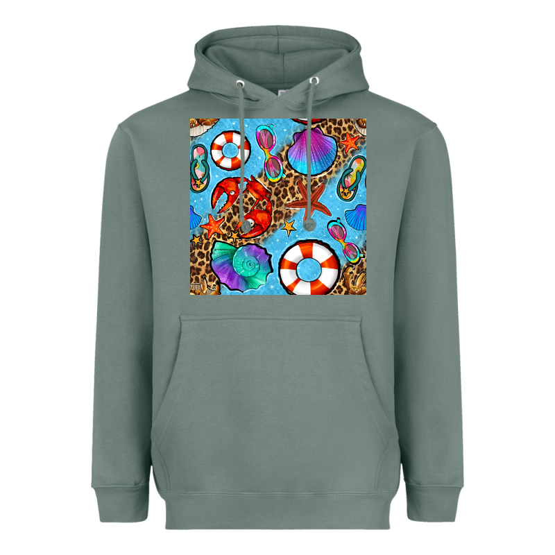 Summer With Leopard Seamless Pattern Heavyweight Hoodie by BundleAndBundleShop | Teevron