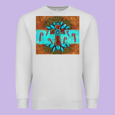 Christmas Cross Gemstone Premium Sweatshirt Designed By Adodesignshop