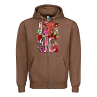 Chestnut love cow valentine Zipper Hoodie - RacoonDesign