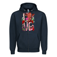 Navy love cow valentine Zipper Hoodie - RacoonDesign