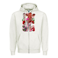 Love Cow Valentine Zipper Hoodie | Teevron