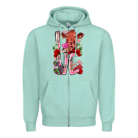 Seafoam love cow valentine Zipper Hoodie - RacoonDesign