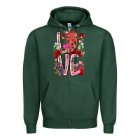 Sports Green love cow valentine Zipper Hoodie - RacoonDesign