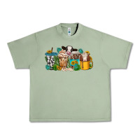 Oil Green western cow coffee cup Urban Heavy Tee - texasbilliewilder