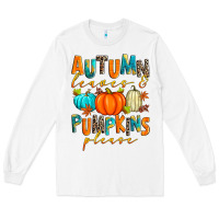 White autumn leaves and pumpkins please Long Sleeve Tee - Zillion Design Studio