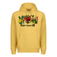 Antique Gold peace love  elf Premium Hoodie - AdoDesignShop