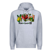 Heather Grey peace love  elf Premium Hoodie - AdoDesignShop
