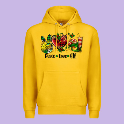 Peace Love  Elf Premium Hoodie Designed By Adodesignshop