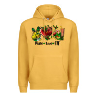Mustard peace love  elf Premium Hoodie - AdoDesignShop