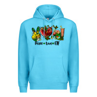 Ocean Blue peace love  elf Premium Hoodie - AdoDesignShop