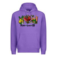 Purple peace love  elf Premium Hoodie - AdoDesignShop