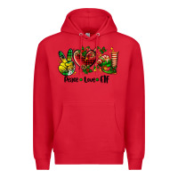 Red peace love  elf Premium Hoodie - AdoDesignShop