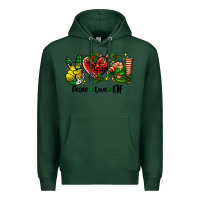 Sports Green peace love  elf Premium Hoodie - AdoDesignShop