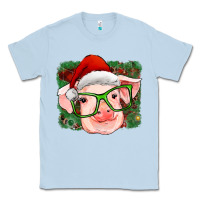 Dusty Blue christmas pig Classic Tee - RanaPortraitStore