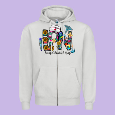 Lpn Licensed Practial Nurse Zipper Hoodie Designed By Cowhidedigitalart
