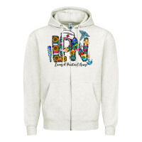 Oatmeal Heather lpn licensed practial nurse Zipper Hoodie - CowhideDigitalArt