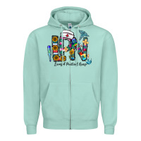 Seafoam lpn licensed practial nurse Zipper Hoodie - CowhideDigitalArt