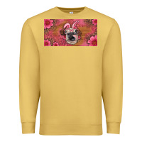 Antique Gold easter heifer with bunny ears and glasses license plate Premium Sweatshirt - Artiststas