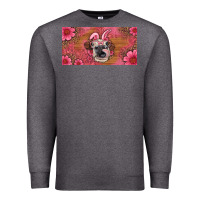 Charcoal Heather easter heifer with bunny ears and glasses license plate Premium Sweatshirt - Artiststas