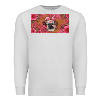 Dove Grey easter heifer with bunny ears and glasses license plate Premium Sweatshirt - Artiststas
