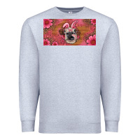 Heather Grey easter heifer with bunny ears and glasses license plate Premium Sweatshirt - Artiststas
