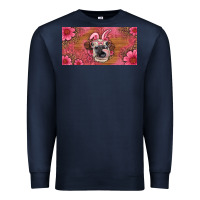 Navy easter heifer with bunny ears and glasses license plate Premium Sweatshirt - Artiststas