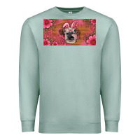 Seafoam easter heifer with bunny ears and glasses license plate Premium Sweatshirt - Artiststas