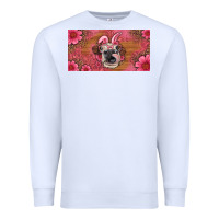White easter heifer with bunny ears and glasses license plate Premium Sweatshirt - Artiststas