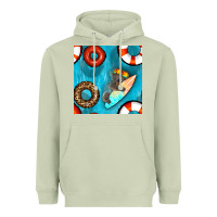 Matcha koala at the pool seamless pattern Heavyweight Hoodie - BundleAndBundleShop