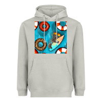 Moon Dust koala at the pool seamless pattern Heavyweight Hoodie - BundleAndBundleShop