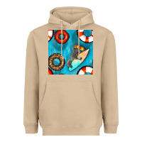 Mushroom koala at the pool seamless pattern Heavyweight Hoodie - BundleAndBundleShop