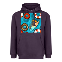 Plum koala at the pool seamless pattern Heavyweight Hoodie - BundleAndBundleShop