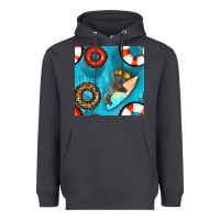 Koala At The Pool Seamless Pattern Heavyweight Hoodie | Teevron