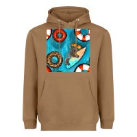Toasted Coconut koala at the pool seamless pattern Heavyweight Hoodie - BundleAndBundleShop