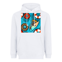 White koala at the pool seamless pattern Heavyweight Hoodie - BundleAndBundleShop