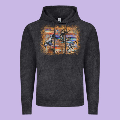 Aztec Leopard Cowhide Wood Western Background Vintage Hoodie Designed By Adodesignshop